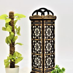 Handcrafted Wooden & Metal Antique Lamp – Elegant Artistry